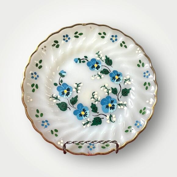 Vintage set of 2 Fire King Plates | Hand Painted | Not for food use | EUC - Picture 2 of 4